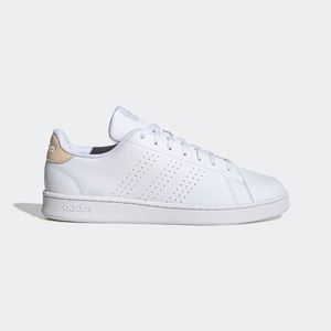 adidas Advantage Tennis Shoes White and Gold/copper